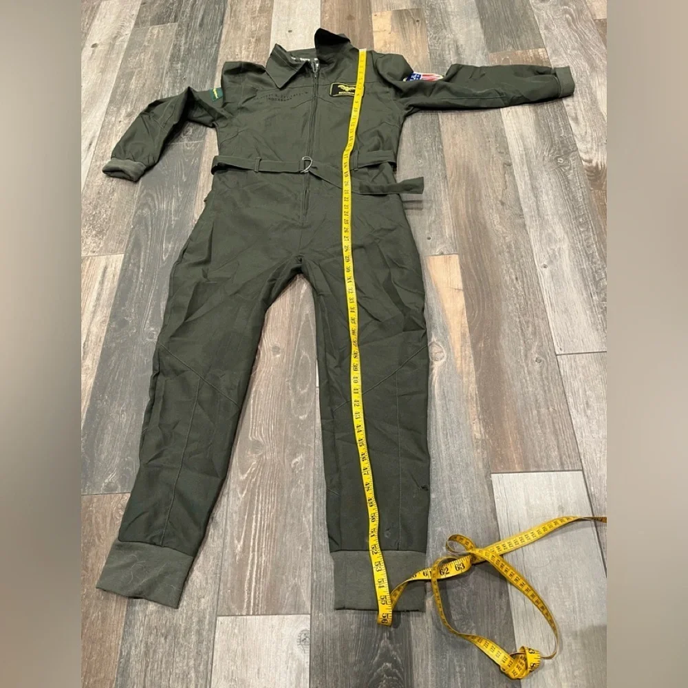 Tipsy Elves Pilot Costume Mens Size XS Green Collared Belted Jumpsuit women M - Picture 8 of 11